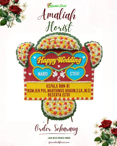 Karangan Papan Bunga Pernikahan di Bulu